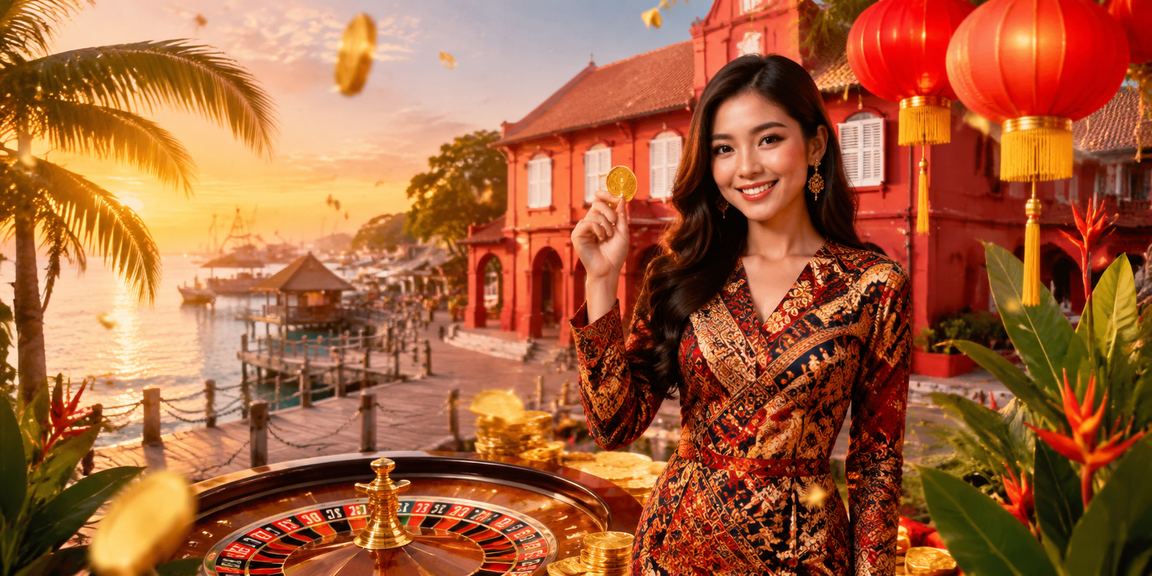 Roulette dengan motif batik Malaysia di Melaka